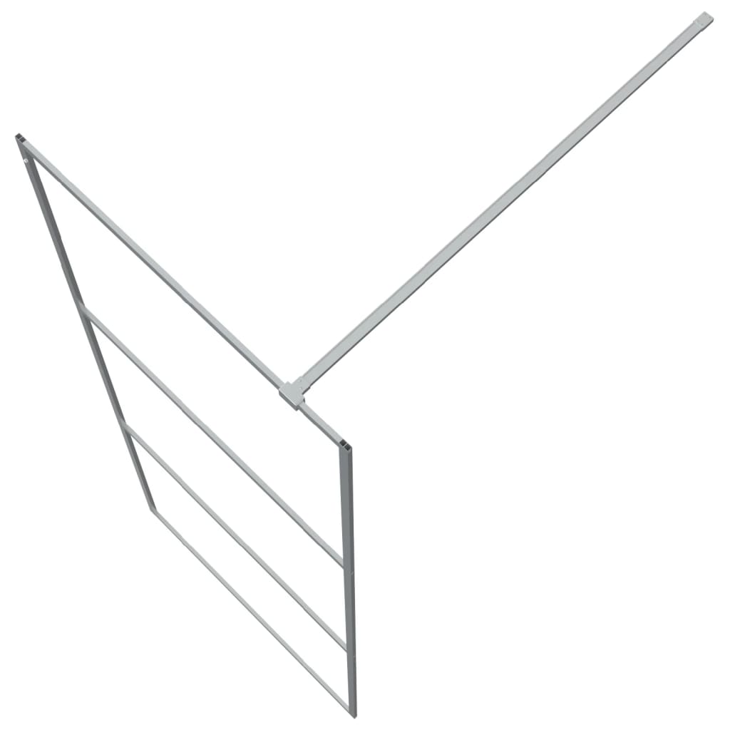 Inloopdouchewand 80x195 cm transparant ESG-glas zilverkleurig