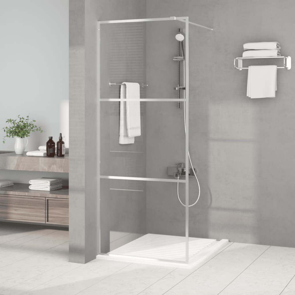Inloopdouchewand 80x195 cm transparant ESG-glas zilverkleurig