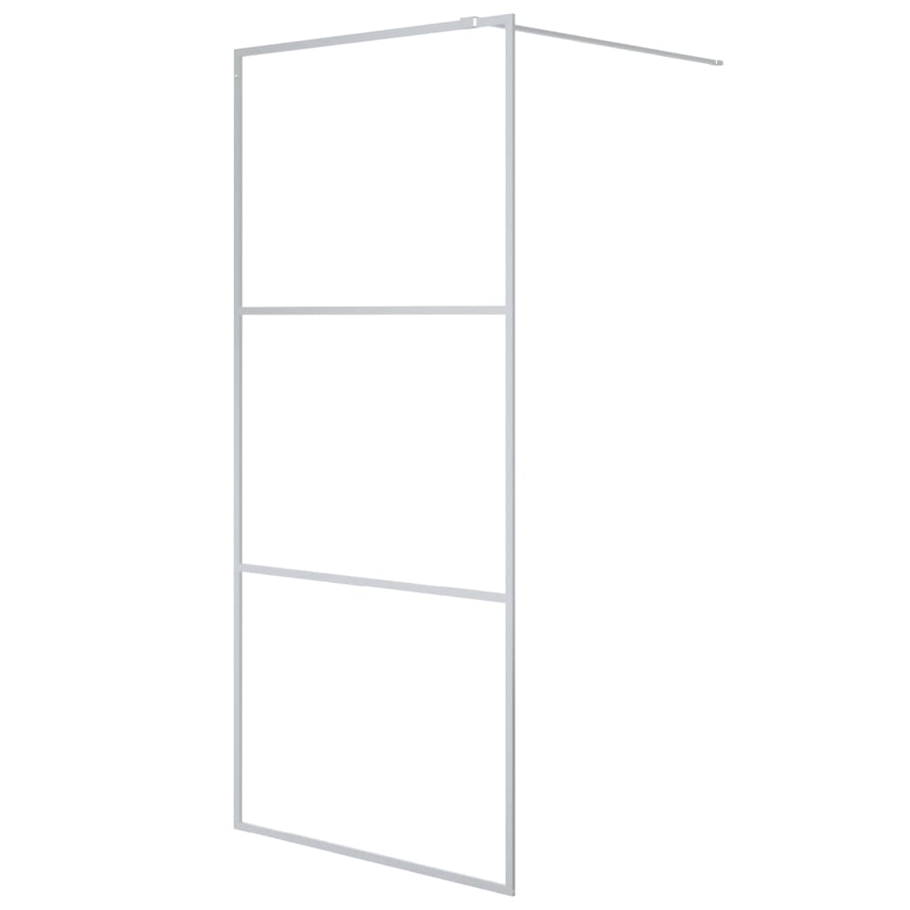 Inloopdouchewand 90x195 cm transparant ESG-glas zilverkleurig