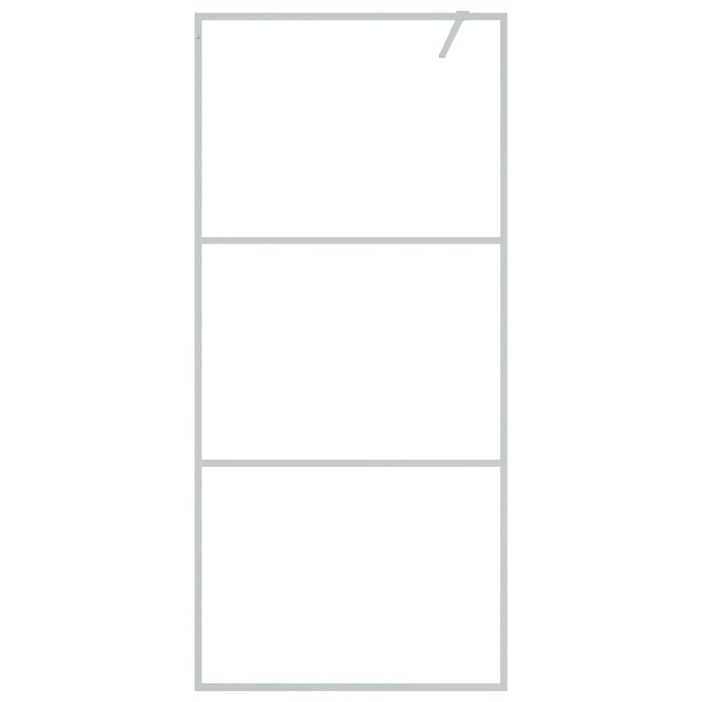 Inloopdouchewand 90x195 cm transparant ESG-glas zilverkleurig