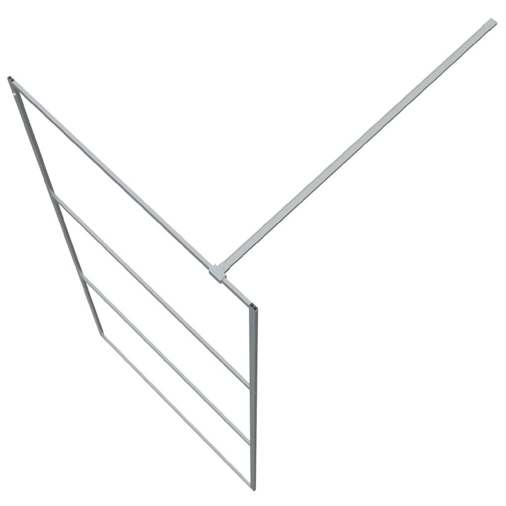Inloopdouchewand 90x195 cm transparant ESG-glas zilverkleurig