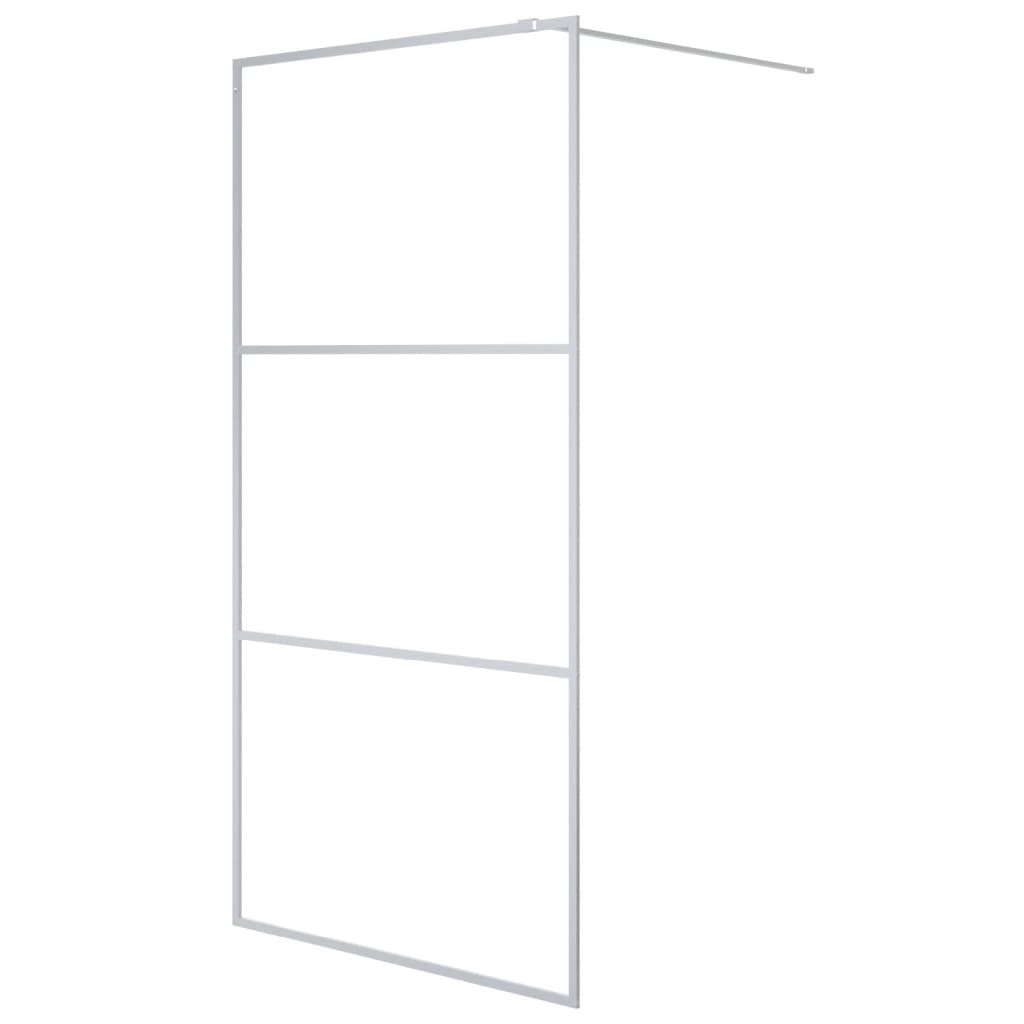Inloopdouchewand 100x195 cm transparant ESG-glas zilverkleurig