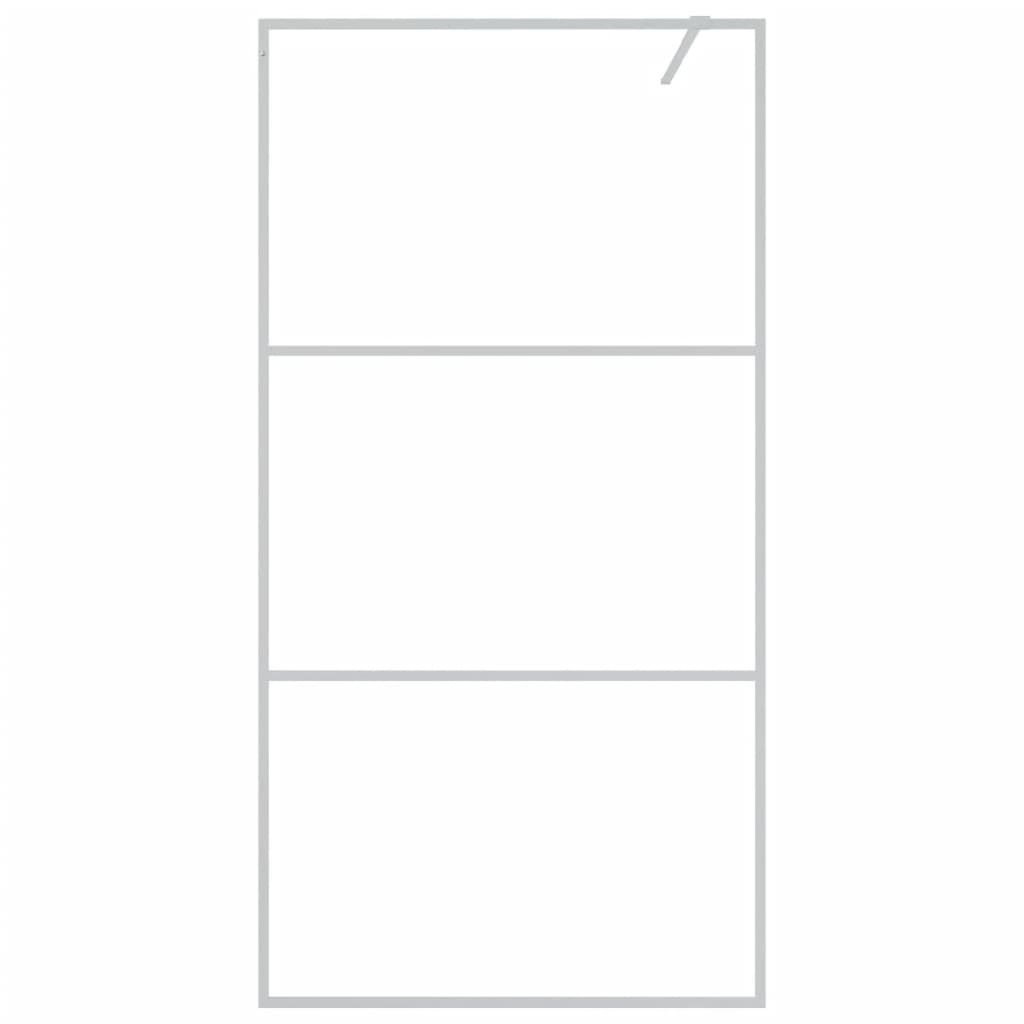 Inloopdouchewand 100x195 cm transparant ESG-glas zilverkleurig