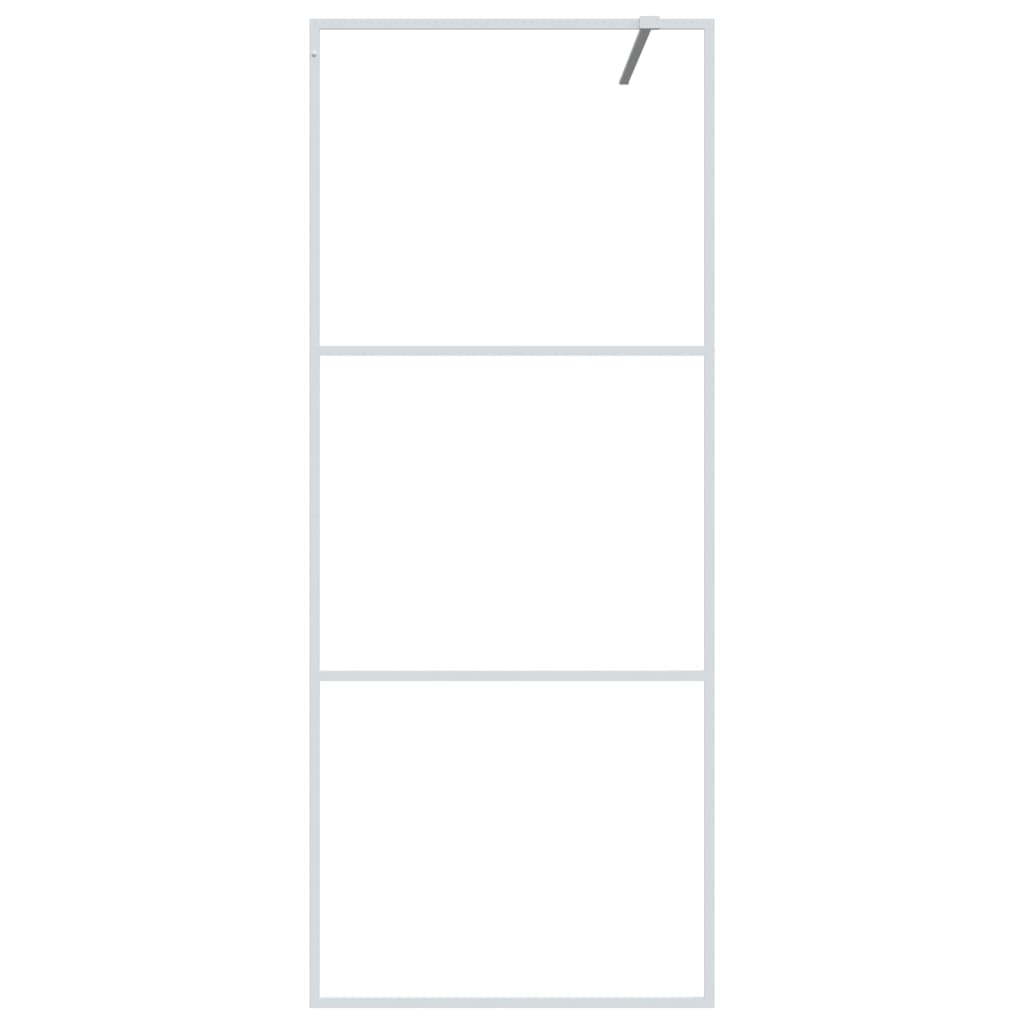 Inloopdouchewand 80x195 cm transparant ESG-glas wit