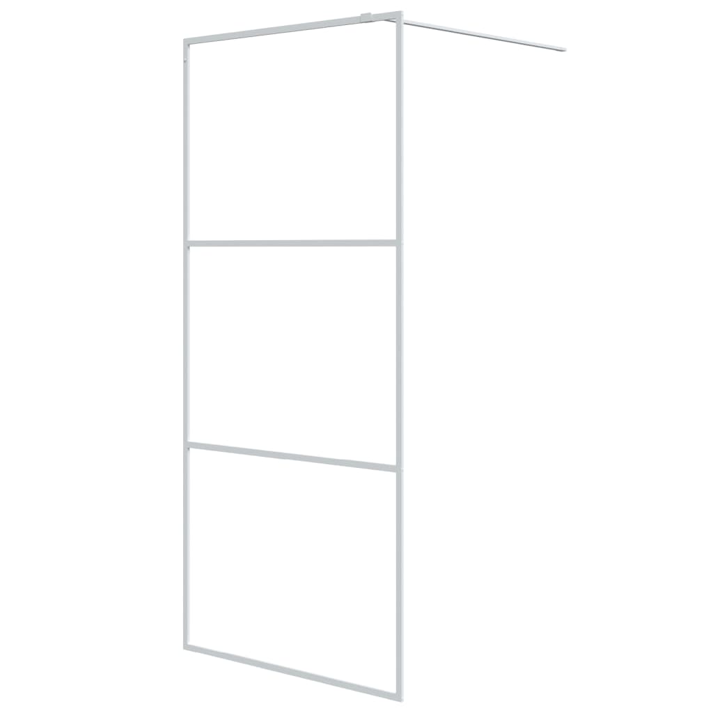 Inloopdouchewand 90x195 cm transparant ESG-glas wit
