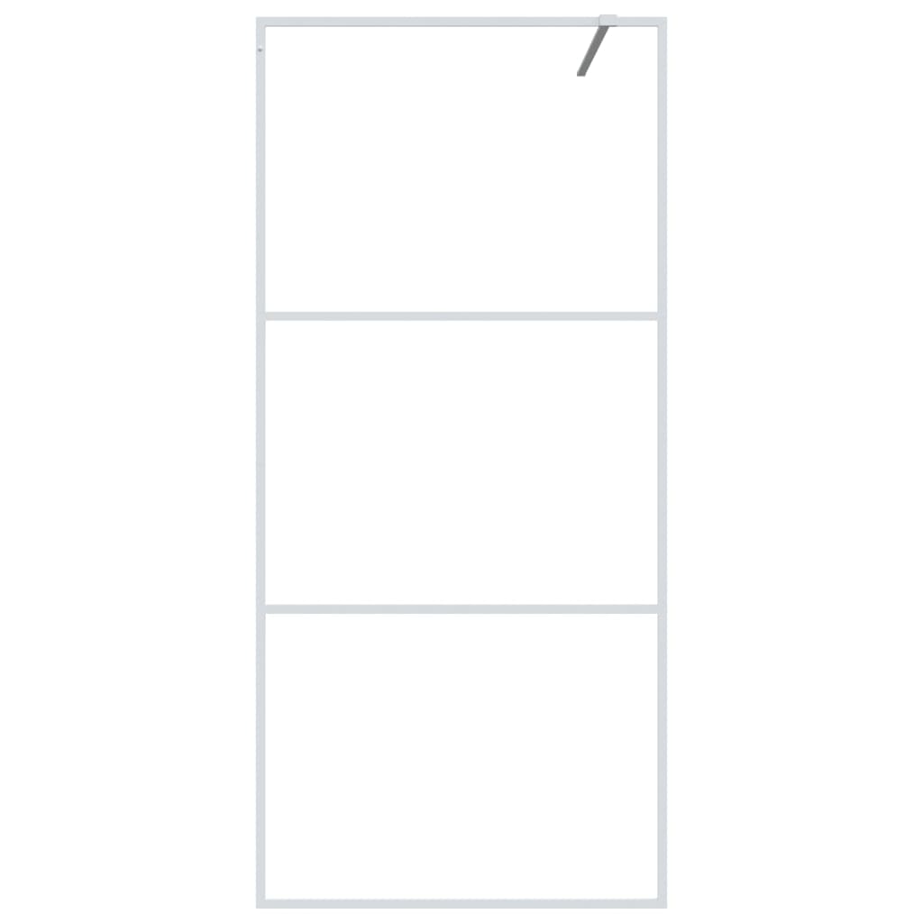 Inloopdouchewand 90x195 cm transparant ESG-glas wit
