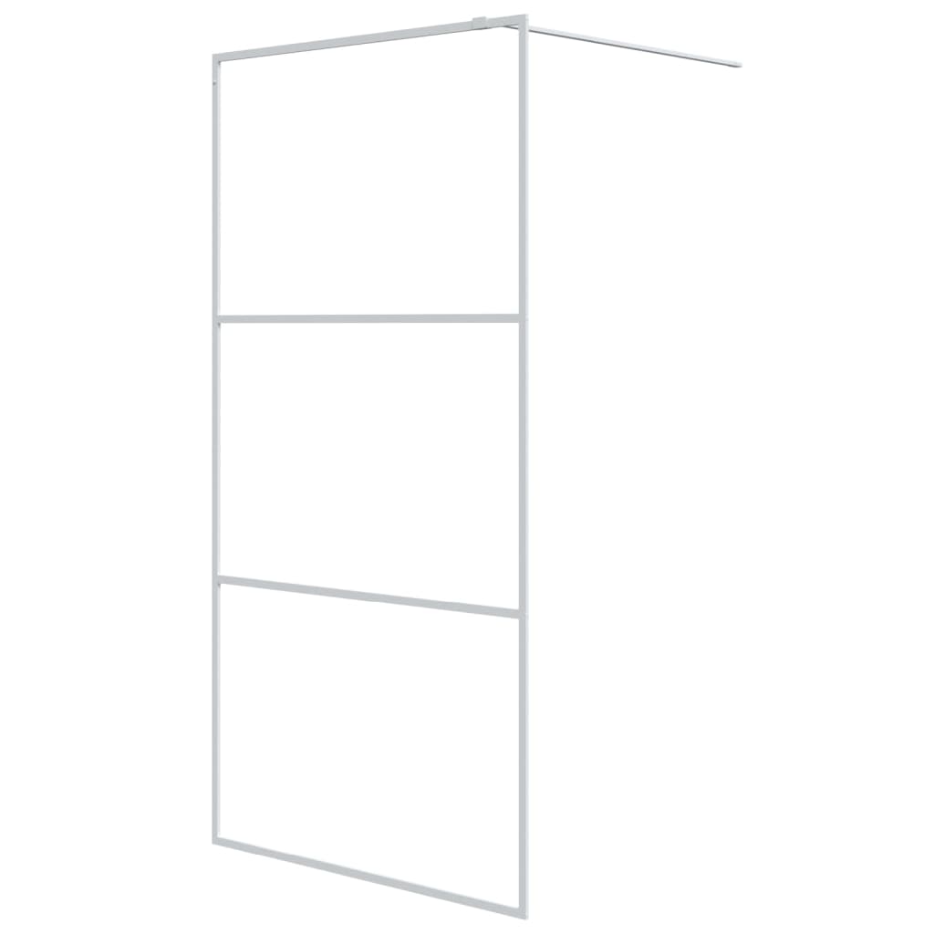 Inloopdouchewand 100x195 cm transparant ESG-glas wit
