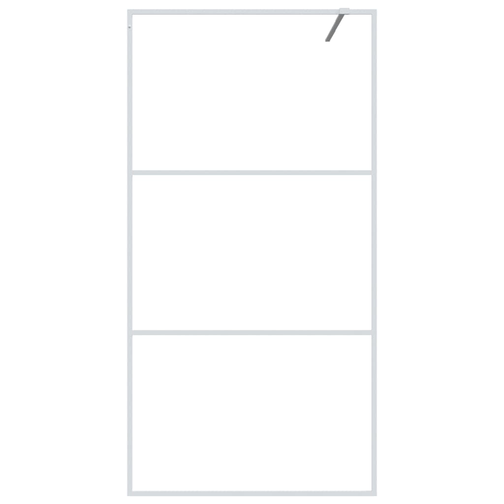 Inloopdouchewand 100x195 cm transparant ESG-glas wit