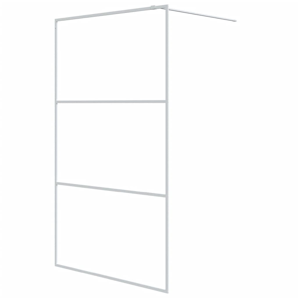 Inloopdouchewand 115x195 cm transparant ESG-glas wit