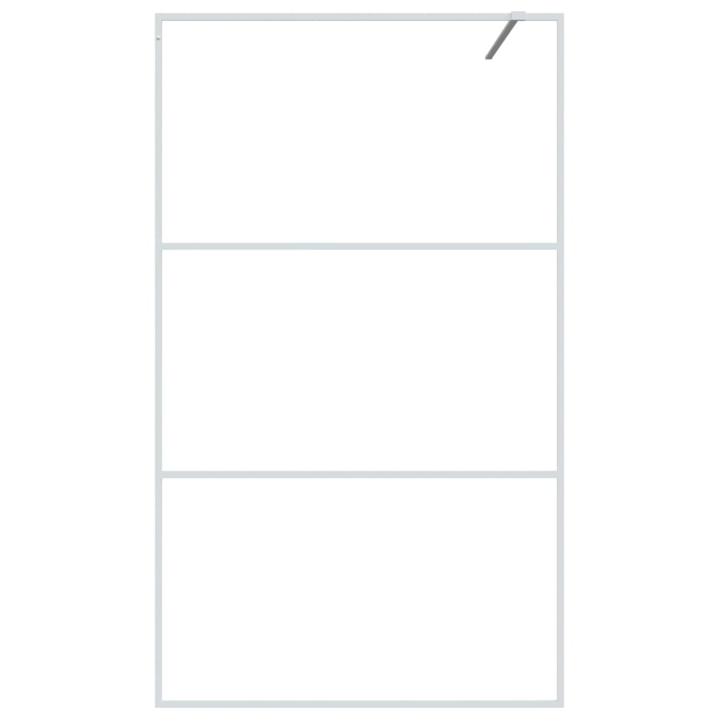 Inloopdouchewand 115x195 cm transparant ESG-glas wit