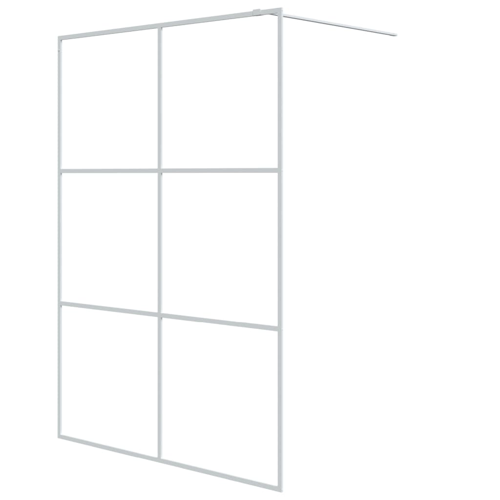 Inloopdouchewand 140x195 cm transparant ESG-glas wit