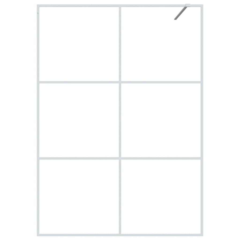 Inloopdouchewand 140x195 cm transparant ESG-glas wit