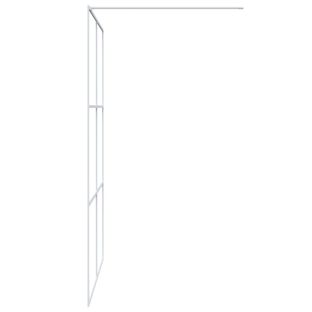 Inloopdouchewand 140x195 cm transparant ESG-glas wit
