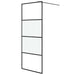 Inloopdouchewand 80x195 cm halfmat ESG-glas zwart