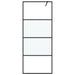Inloopdouchewand 80x195 cm halfmat ESG-glas zwart