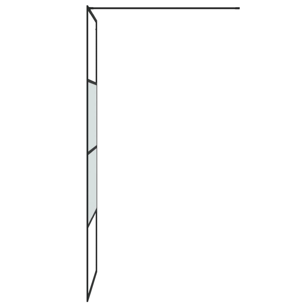 Inloopdouchewand 80x195 cm halfmat ESG-glas zwart