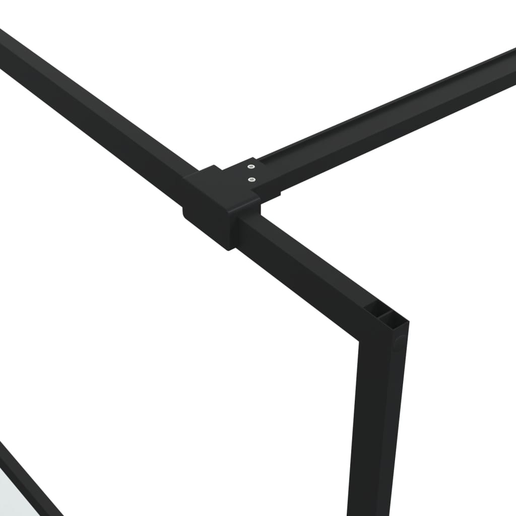 Inloopdouchewand 80x195 cm halfmat ESG-glas zwart