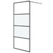Inloopdouchewand 90x195 cm halfmat ESG-glas zwart