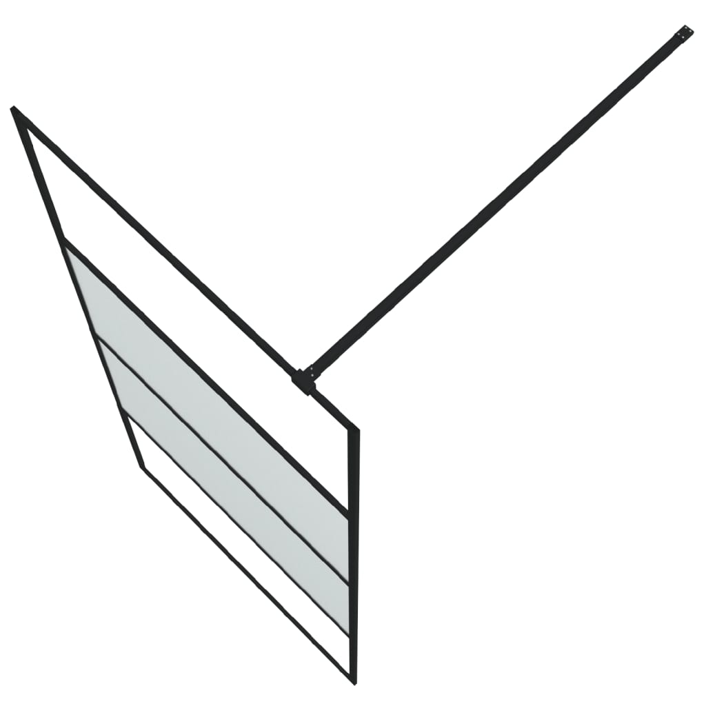 Inloopdouchewand 90x195 cm halfmat ESG-glas zwart