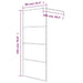 Inloopdouchewand 90x195 cm halfmat ESG-glas zwart
