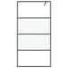 Inloopdouchewand 100x195 cm halfmat ESG-glas zwart