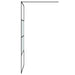 Inloopdouchewand 100x195 cm halfmat ESG-glas zwart