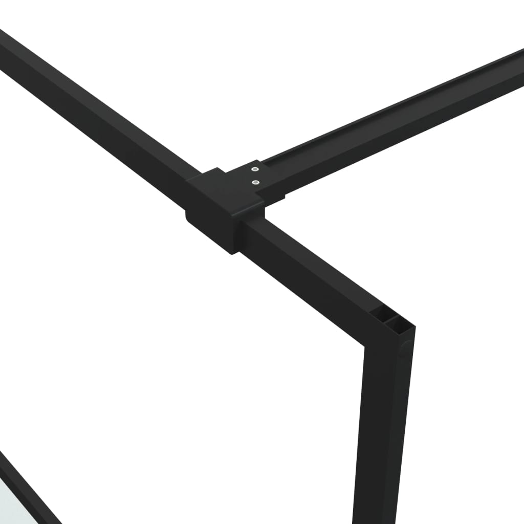 Inloopdouchewand 100x195 cm halfmat ESG-glas zwart