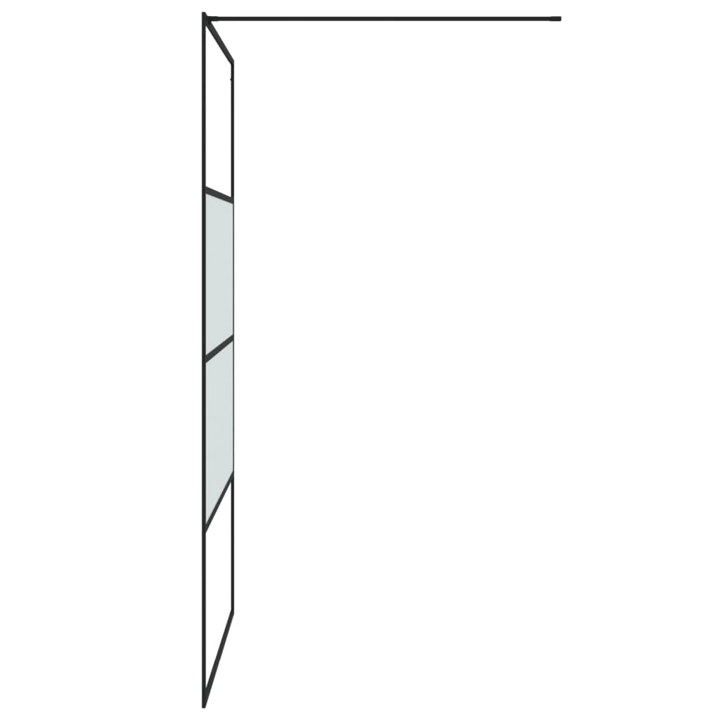 Inloopdouchewand 115x195 cm halfmat ESG-glas zwart