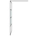 Inloopdouchewand 115x195 cm halfmat ESG-glas zwart