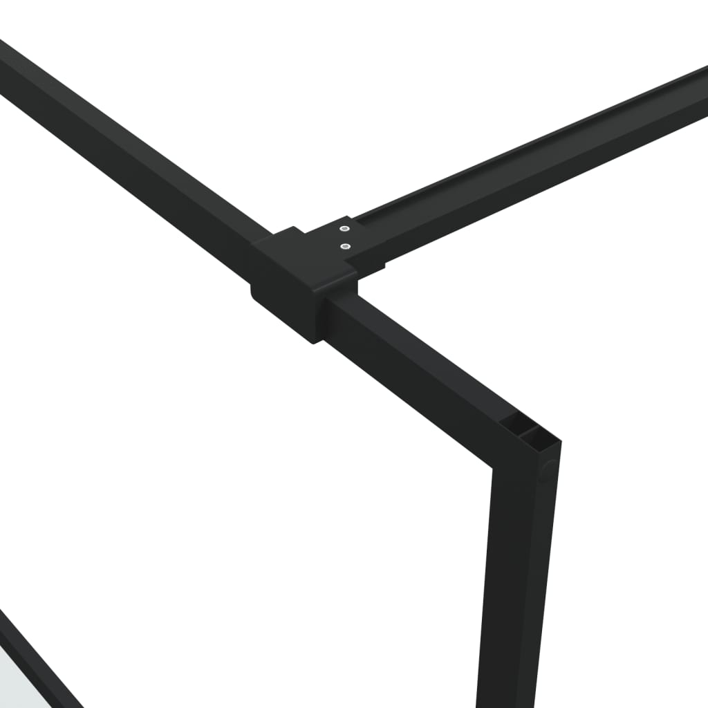Inloopdouchewand 115x195 cm halfmat ESG-glas zwart