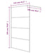 Inloopdouchewand 115x195 cm halfmat ESG-glas zwart