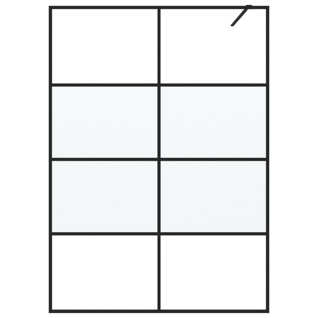 Inloopdouchewand 140x195 cm halfmat ESG-glas zwart