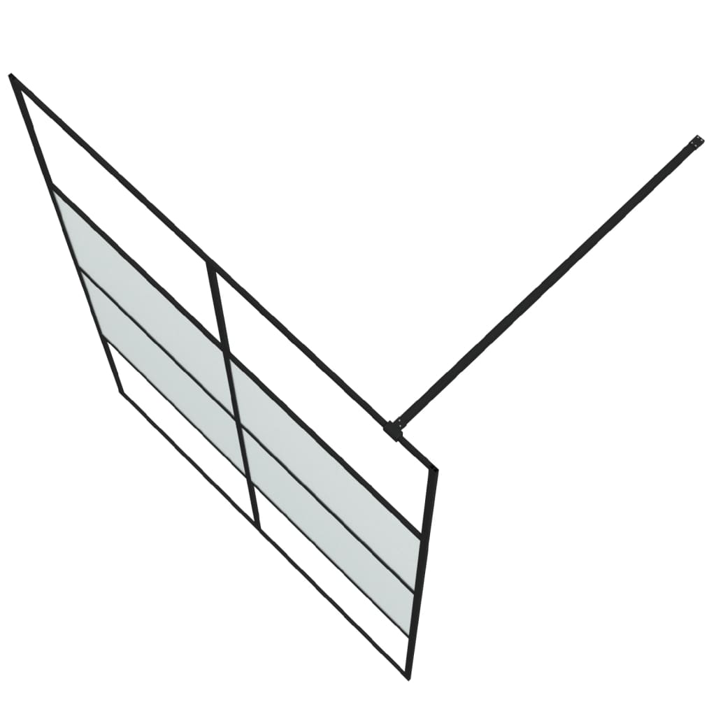 Inloopdouchewand 140x195 cm halfmat ESG-glas zwart