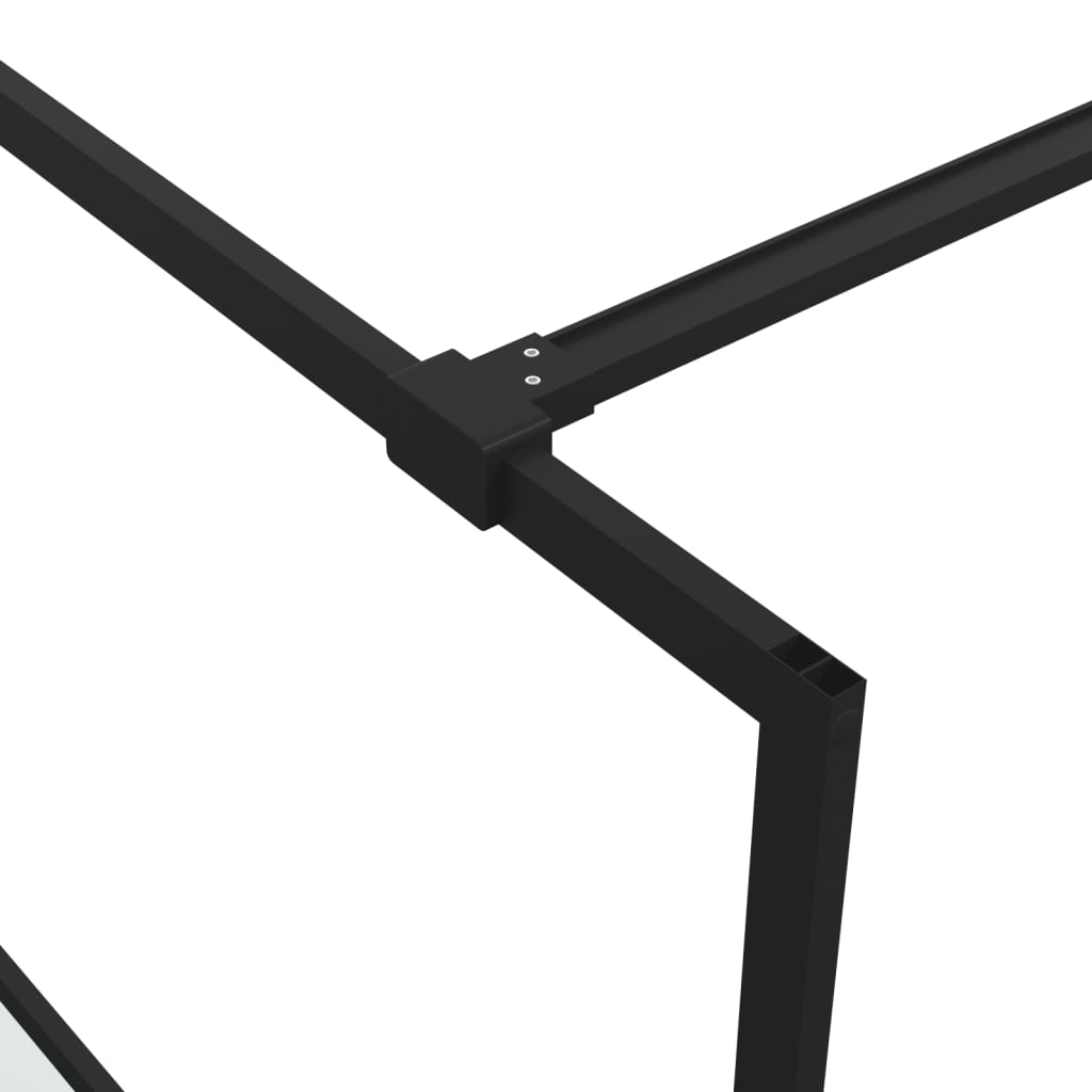 Inloopdouchewand 140x195 cm halfmat ESG-glas zwart