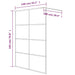 Inloopdouchewand 140x195 cm halfmat ESG-glas zwart