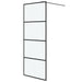 Inloopdouchewand 80x195 cm mat ESG-glas zwart