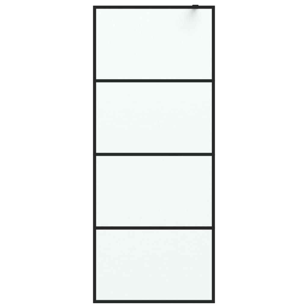 Inloopdouchewand 80x195 cm mat ESG-glas zwart