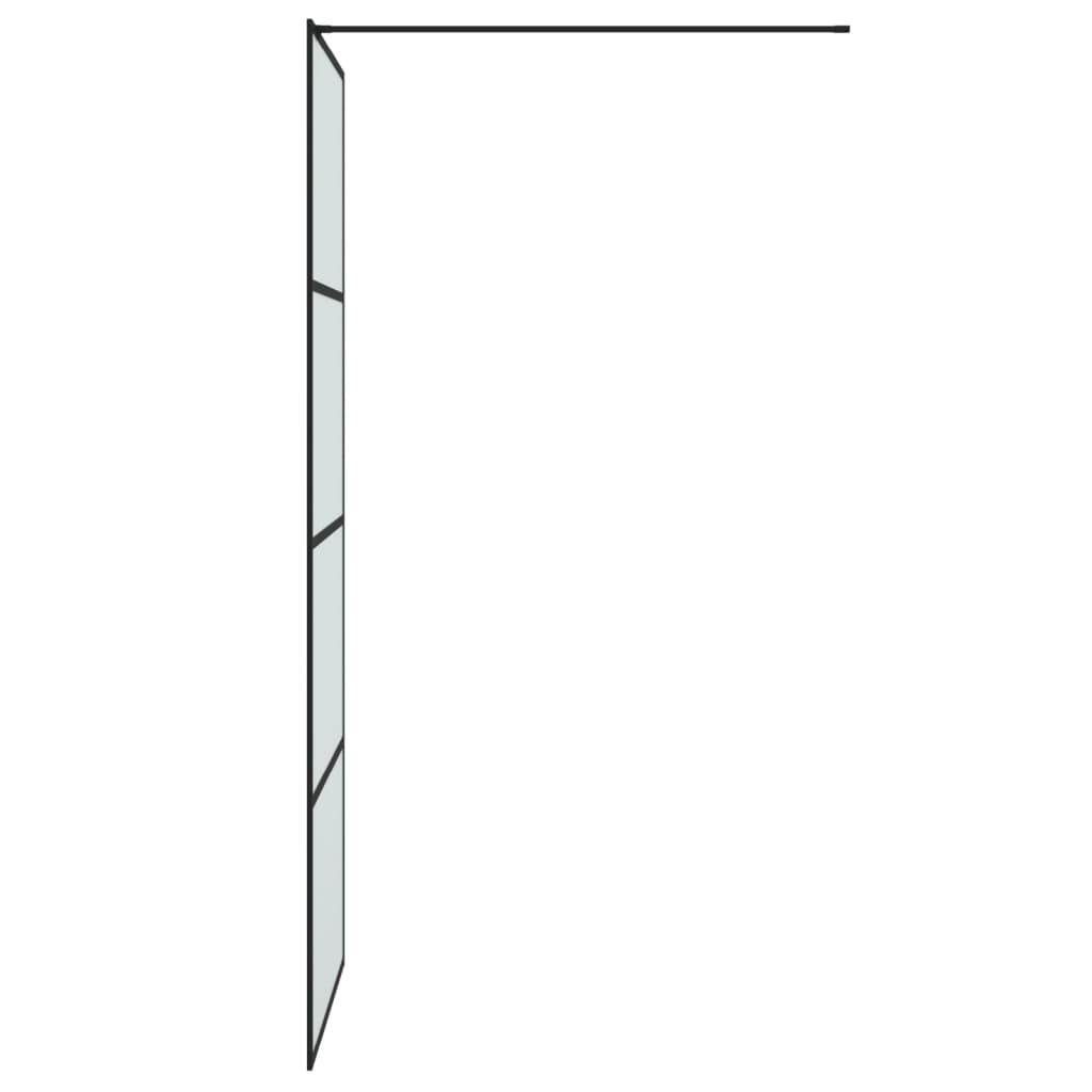 Inloopdouchewand 80x195 cm mat ESG-glas zwart