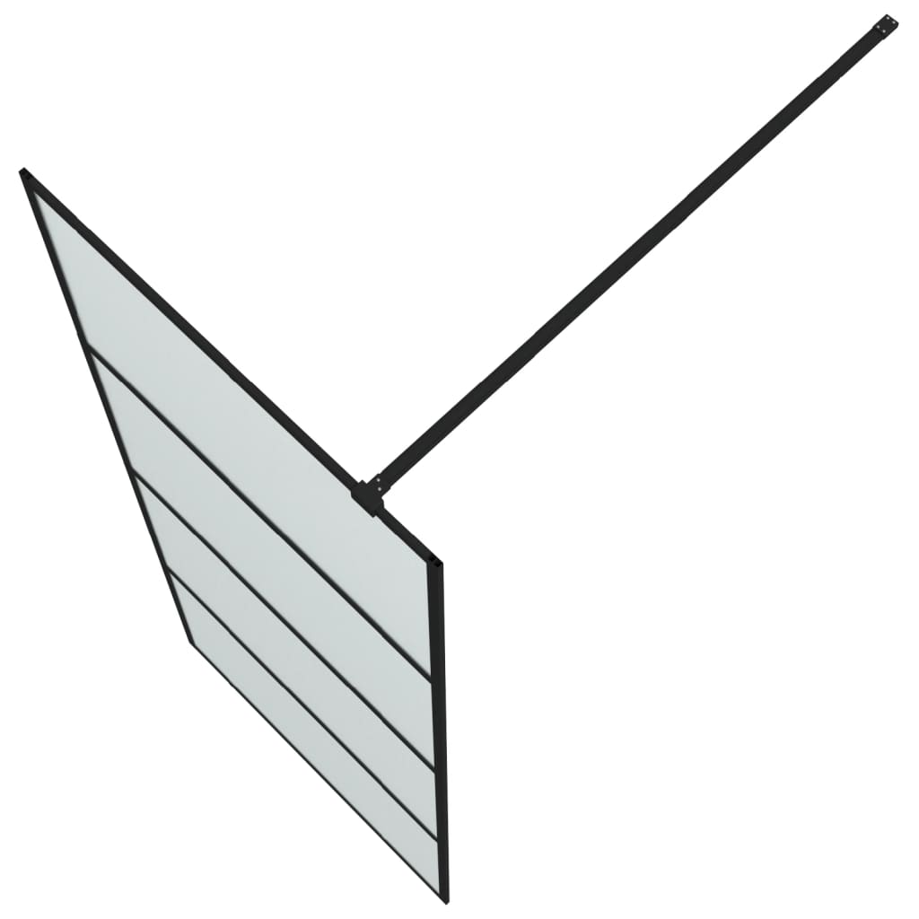 Inloopdouchewand 80x195 cm mat ESG-glas zwart