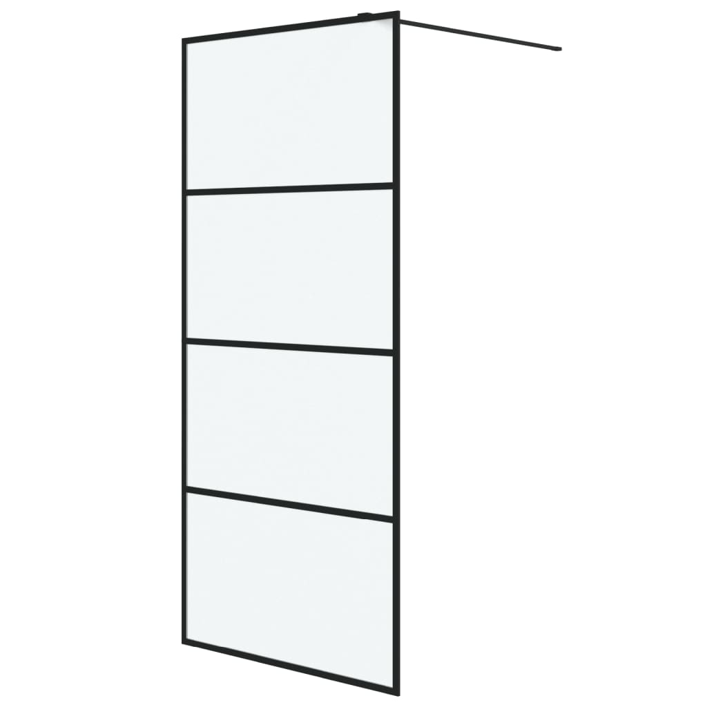 Inloopdouchewand 90x195 cm mat ESG-glas zwart