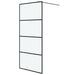 Inloopdouchewand 90x195 cm mat ESG-glas zwart