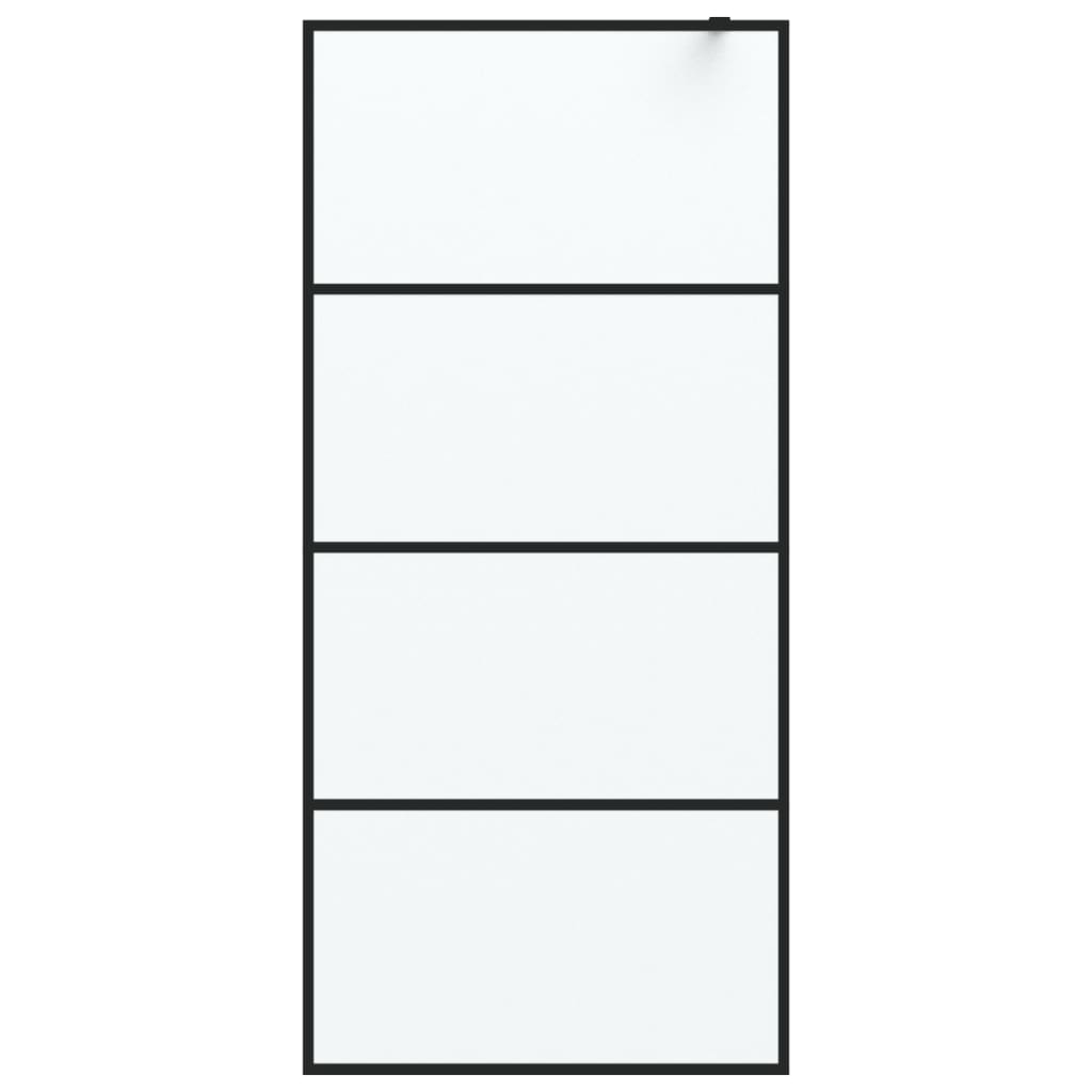 Inloopdouchewand 90x195 cm mat ESG-glas zwart