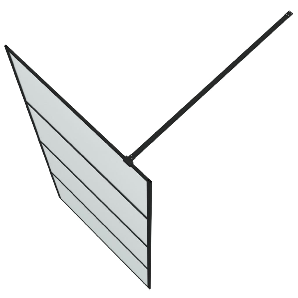 Inloopdouchewand 90x195 cm mat ESG-glas zwart