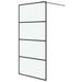 Inloopdouchewand 100x195 cm mat ESG-glas zwart