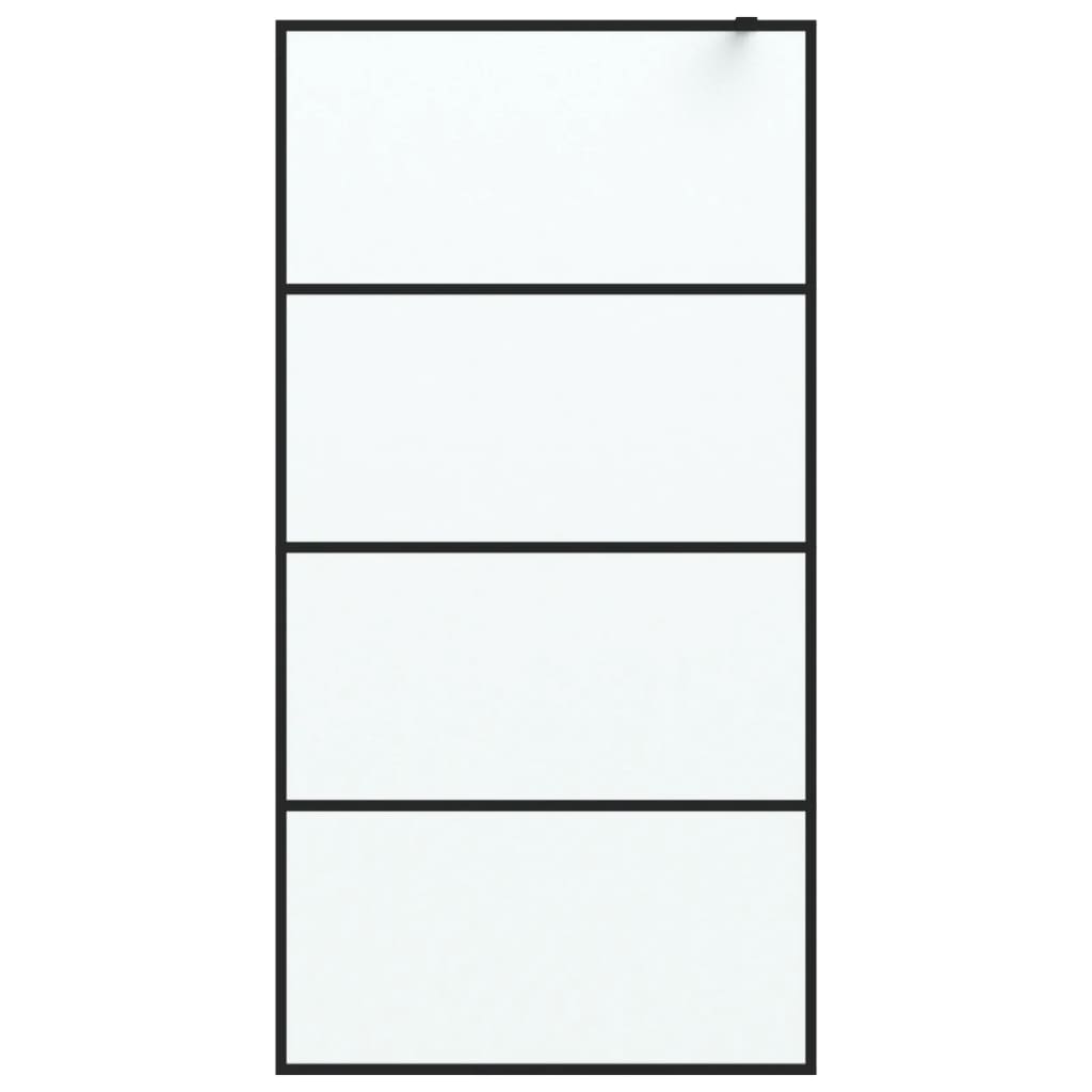 Inloopdouchewand 100x195 cm mat ESG-glas zwart
