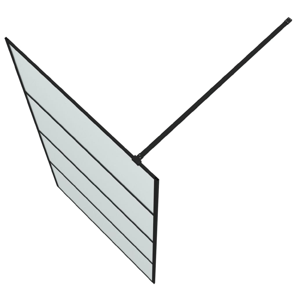 Inloopdouchewand 100x195 cm mat ESG-glas zwart