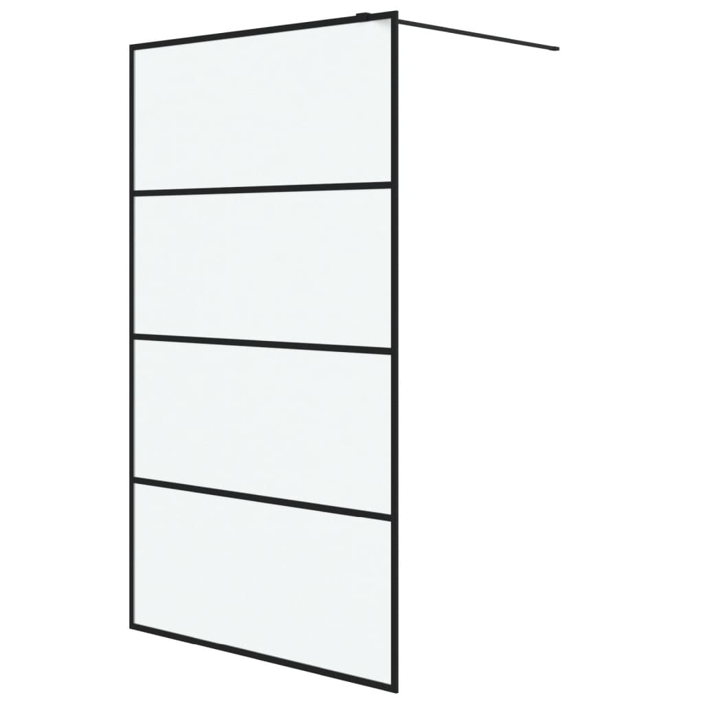 Inloopdouchewand 115x195 cm mat ESG-glas zwart