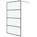Inloopdouchewand 115x195 cm mat ESG-glas zwart