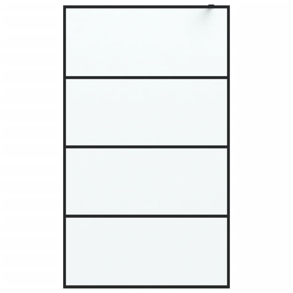 Inloopdouchewand 115x195 cm mat ESG-glas zwart