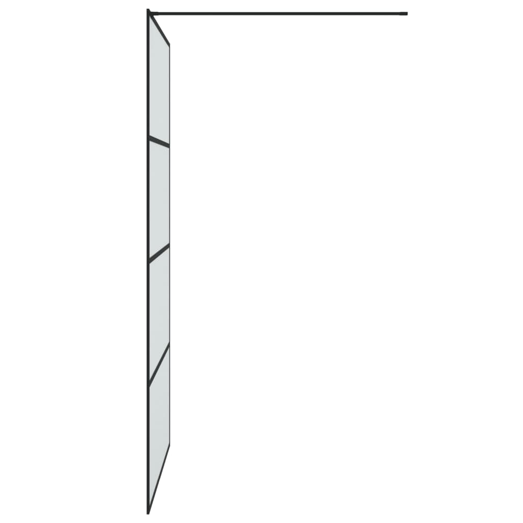 Inloopdouchewand 115x195 cm mat ESG-glas zwart